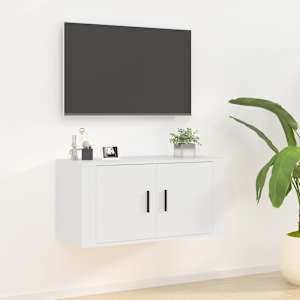 Nástěnná TV skříňka bílá 80 x 34,5 x 40 cm - obrázek 1