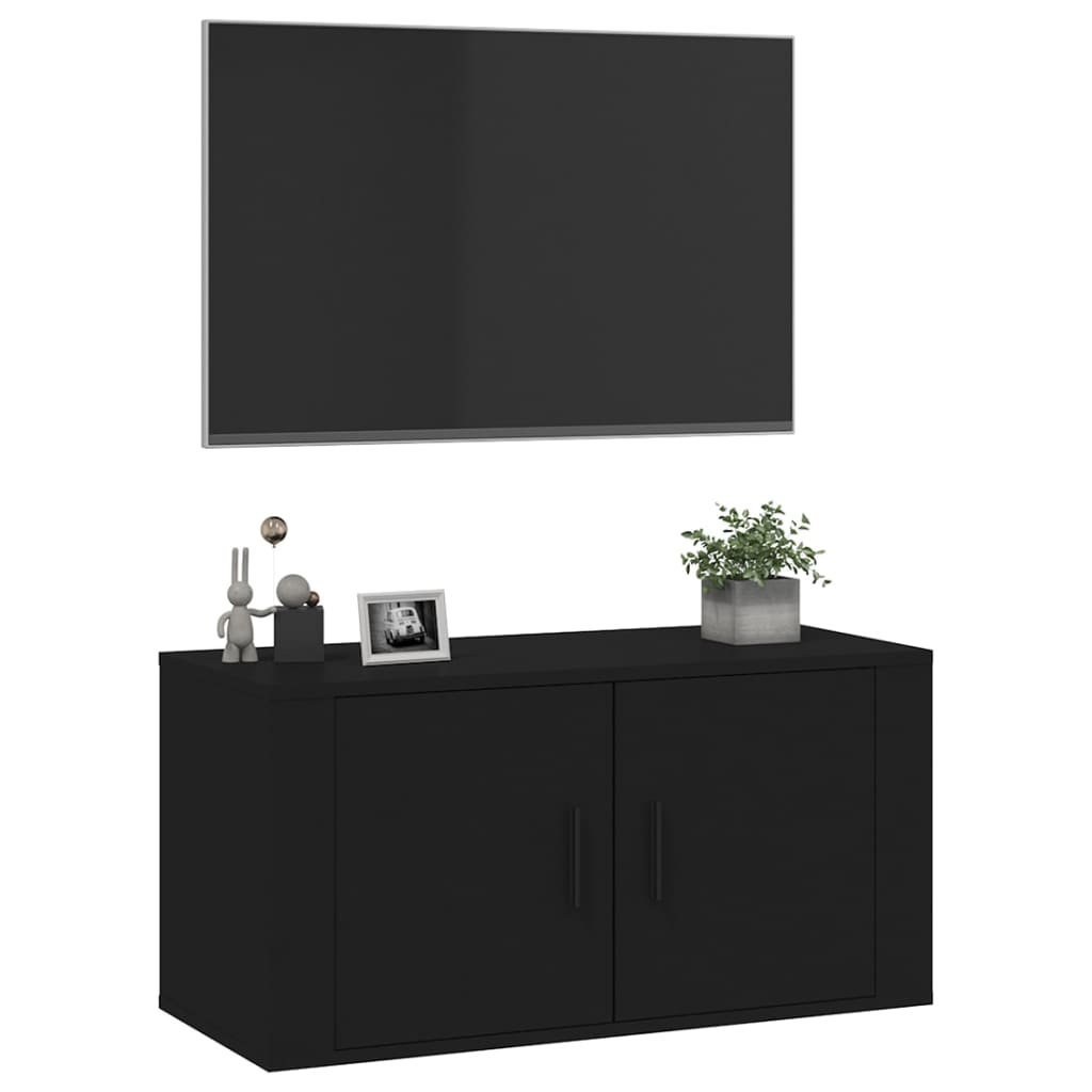 Meuble TV mural Noir 80×34,5×40 cm | meublestv.fr 5