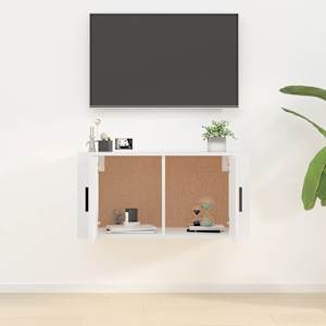 Nástěnná TV skříňka bílá s vysokým leskem 80 x 34,5 x 40 cm - obrázek 3