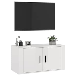 Nástěnná TV skříňka bílá s vysokým leskem 80 x 34,5 x 40 cm - obrázek 4