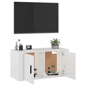 Nástěnná TV skříňka bílá s vysokým leskem 80 x 34,5 x 40 cm - obrázek 5
