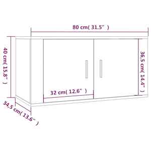 Nástěnná TV skříňka bílá s vysokým leskem 80 x 34,5 x 40 cm - obrázek 11