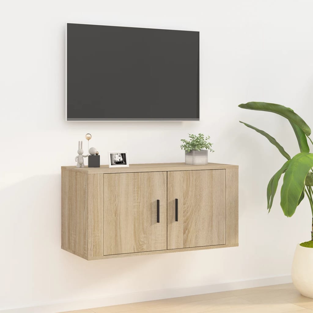 vida XL TV-Wandschrank Sonoma-Eiche 80x 34,5x 40 cm