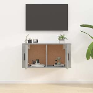 vidaXL Stenska TV omarica betonsko siva 80x34,5x40 cm