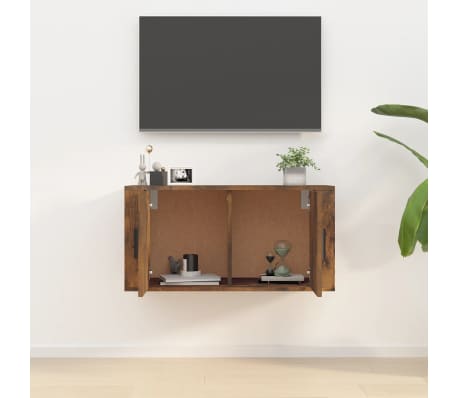 vidaXL Stenska TV omarica dimljen hrast 80x34,5x40 cm