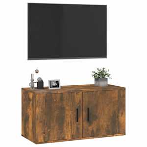 Nástěnná TV skříňka kouřový dub 80 x 34,5 x 40 cm - obrázek 4