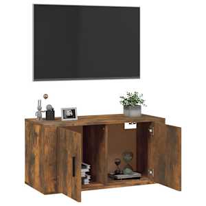 Nástěnná TV skříňka kouřový dub 80 x 34,5 x 40 cm - obrázek 5