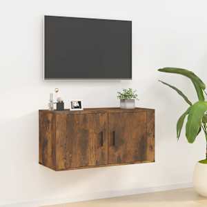 Nástěnná TV skříňka kouřový dub 80 x 34,5 x 40 cm - obrázek 1