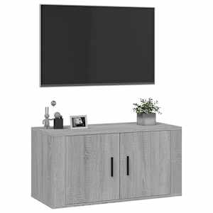 Nástěnná TV skříňka šedá sonoma 80x34,5x40 cm - obrázek 4