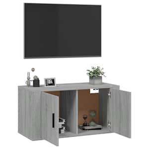 Nástěnná TV skříňka šedá sonoma 80x34,5x40 cm - obrázek 5