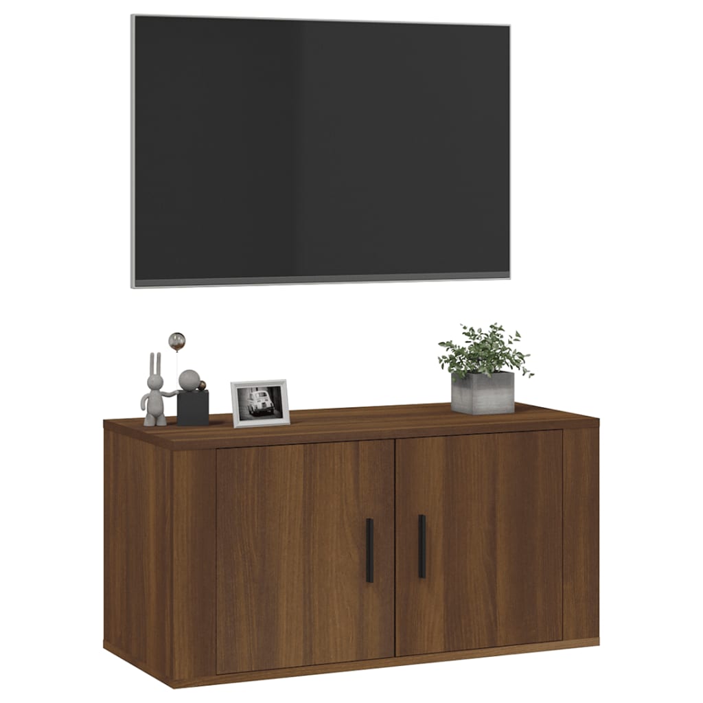 Stenska TV omarica rjav hrast 80x34,5x40 cm