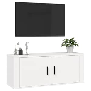 Nástěnná TV skříňka bílá 100x34,5x40 cm - obrázek 4