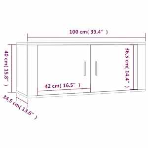Nástěnná TV skříňka bílá 100x34,5x40 cm - obrázek 11