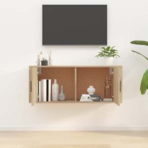 Nástěnná TV skříňka dub sonoma 100 x 34,5 x 40 cm - obrázek 3