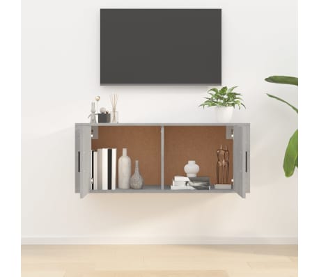 vidaXL Stenska TV omarica betonsko siva 100x34,5x40 cm