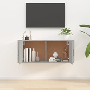 Nástěnná TV skříňka betonově šedá 100 x 34,5 x 40 cm - obrázek 3