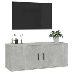 Nástěnná TV skříňka betonově šedá 100 x 34,5 x 40 cm - obrázek 4