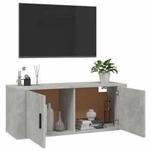 Nástěnná TV skříňka betonově šedá 100 x 34,5 x 40 cm - obrázek 5