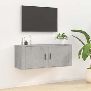 Nástěnná TV skříňka betonově šedá 100 x 34,5 x 40 cm - obrázek 1