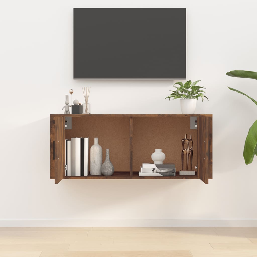 vidaXL TV-Wandschrank Räuchereiche 100x34,5x40 cm