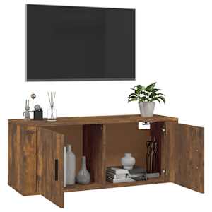 Nástěnná TV skříňka kouřový dub 100 x 34,5 x 40 cm - obrázek 5