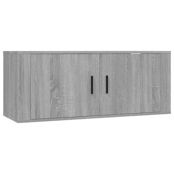 vidaXL seinale kinnitatav telerikapp, hall Sonoma, 100x34,5x40 cm