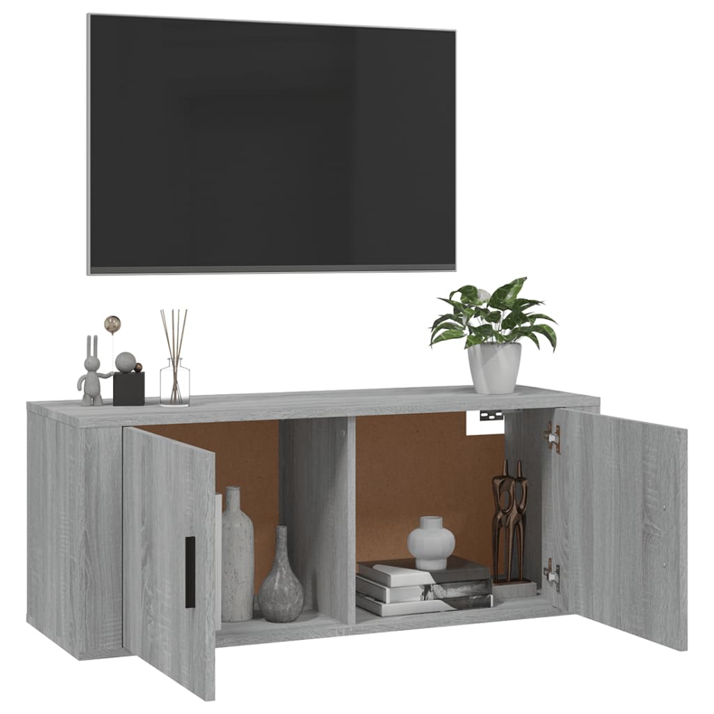 Meuble TV mural Sonoma gris 100×34,5×40 cm | meublestv.fr 6
