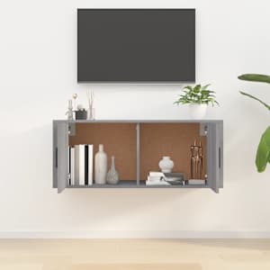 Nástěnná TV skříňka šedá sonoma 100 x 34,5 x 40 cm - obrázek 3