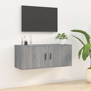 Nástěnná TV skříňka šedá sonoma 100 x 34,5 x 40 cm - obrázek 1