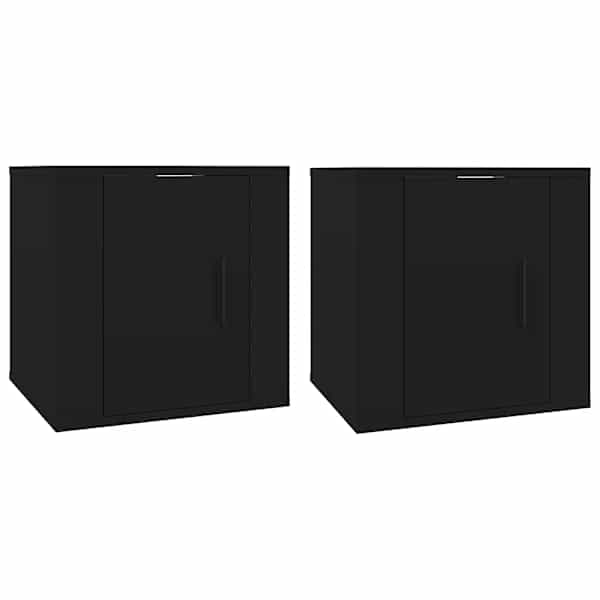 vidaXL seinale kinnitatavad telerikapid, 2 tk, must, 40x34,5x40 cm