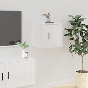 Nástěnná TV skříňka bílá s vysokým leskem 40 x 34,5 x 40 cm - obrázek 1