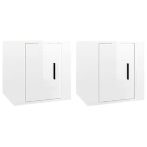 Nástěnné TV skříňky 2 ks bílé s vysokým leskem 40x34,5x40 cm - obrázek 2