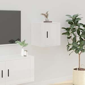 Nástěnné TV skříňky 2 ks bílé s vysokým leskem 40x34,5x40 cm - obrázek 4