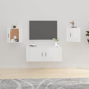 Nástěnné TV skříňky 2 ks bílé s vysokým leskem 40x34,5x40 cm - obrázek 1