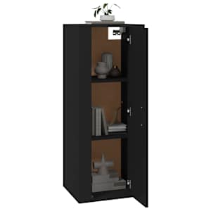 vidaXL Stenska TV omarica črna 40x34,5x100 cm