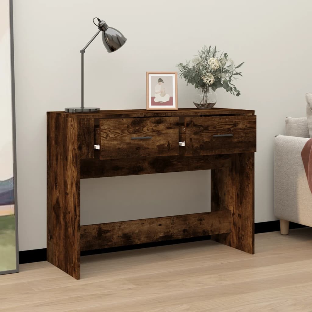vidaXL Wandtafel 100x39x75 cm bewerkt hout gerookt eikenkleurig afbeelding