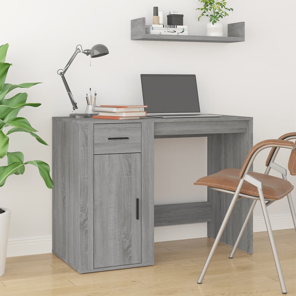 vidaXL Bureau Sonoma gris 100x49x75 cm Bois d'ingénierie