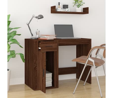 vidaXL Schreibtisch Braun Eichen-Optik 100x49x75 cm Holzwerkstoff