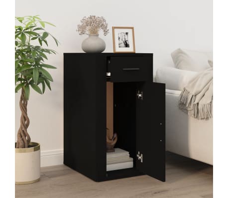 vidaXL Dulap de birou, negru, 40x49x75 cm, lemn prelucrat