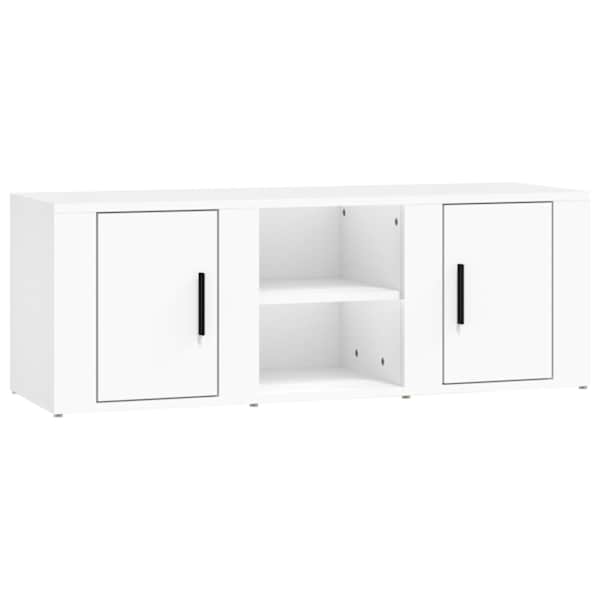 vidaXL telerikapp, valge, 100x31,5x35 cm, tehispuit