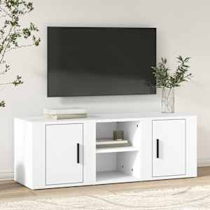 TV skříňka bílá 100x31,5x35 cm kompozitní dřevo - obrázek 1