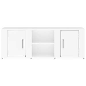 TV skříňka bílá vysoký lesk 100x31,5x35 cm kompozitní dřevo - obrázek 5