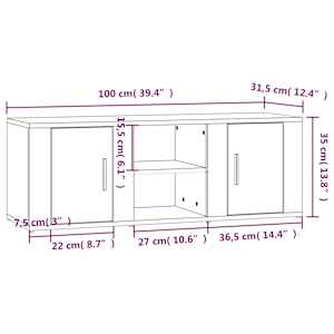 TV skříňka dub sonoma 100x31,5x35 cm kompozitní dřevo - obrázek 9