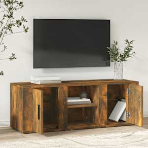 vidaXL Meuble TV Ch&ecirc;ne fum&eacute; 100x31,5x35 cm Bois d'ing&eacute;nierie