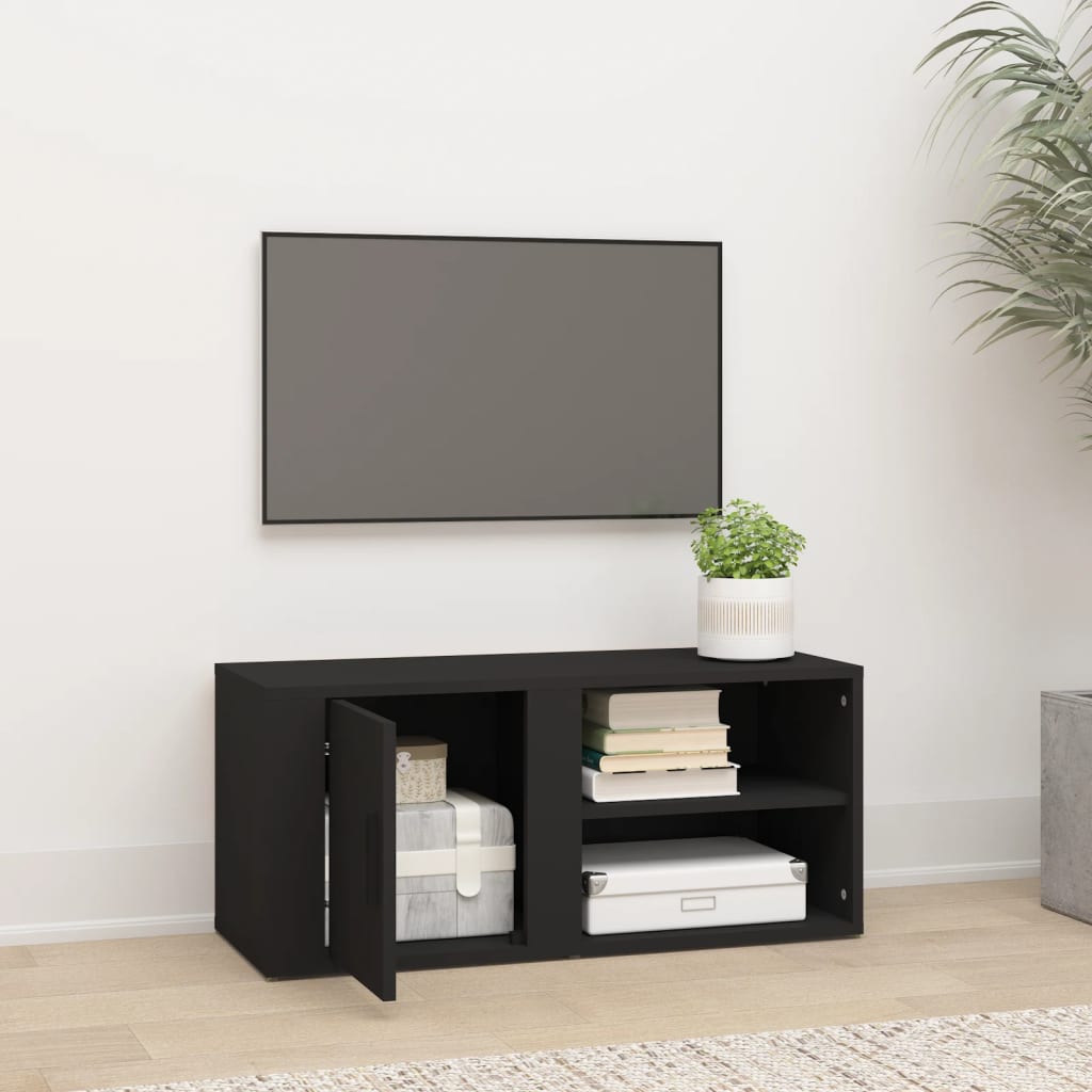 vidaXL TV Cabinet Black 80x31,5x36 cm Engineered Wood