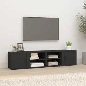 TV skříňky 2 ks černé 80 x 31,5 x 36 cm kompozitní dřevo - obrázek 1