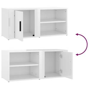 TV skříňky 2 ks bílé vysoký lesk 80x31,5x36 cm kompozitní dřevo - obrázek 10