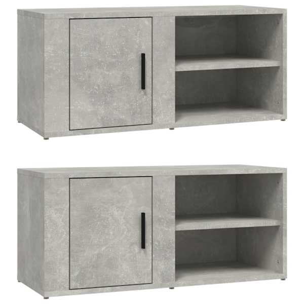 vidaXL telerikapid 2 tk, betoonhall, 80 x 31,5 x 36 cm, tehispuit
