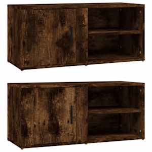 TV skříňky 2 ks kouřový dub 80 x 31,5 x 36 cm kompozitní dřevo - obrázek 2