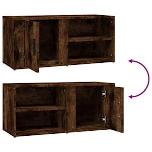 TV skříňky 2 ks kouřový dub 80 x 31,5 x 36 cm kompozitní dřevo - obrázek 10